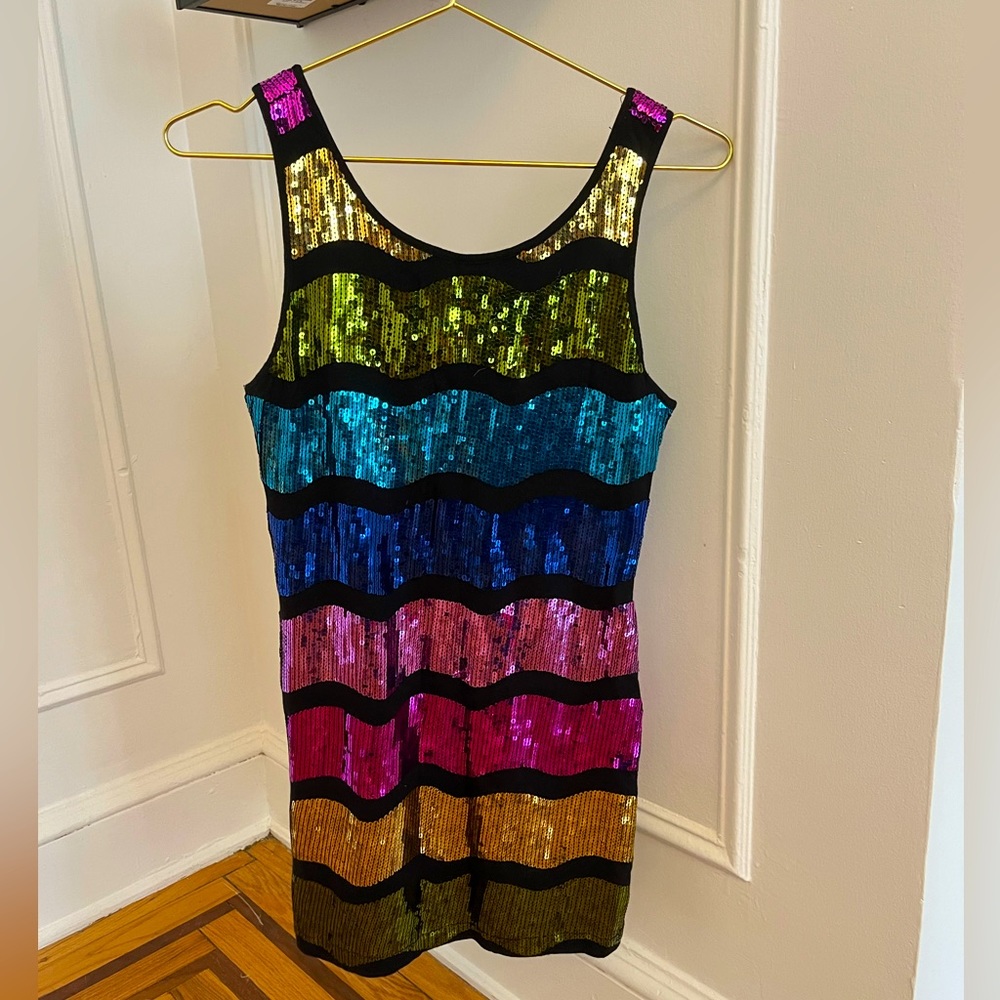 TSwift ERAS Rainbow sequin mini dress / tank